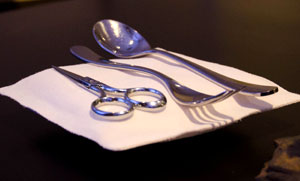 Scissors at Alinea restaurant