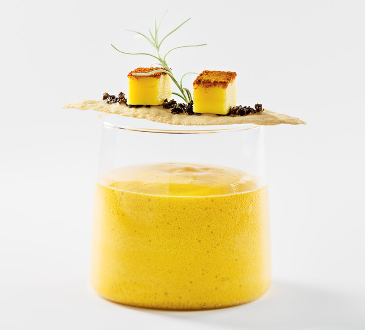 Mango Coconut Foam soup