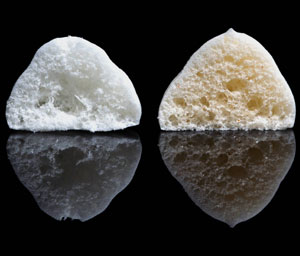 Puff Cross Section Comparison (left without Xanthan)