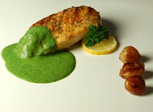Spinach foam sauce