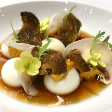 Liquid Parmesan Gnocchi with Mushroom Infusion by Chef Jordi Cruz at ABaC-sqr