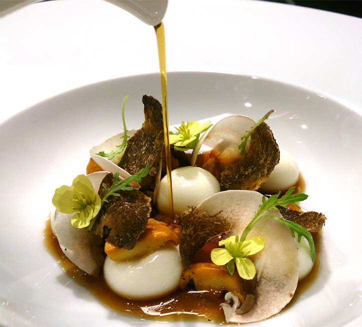 Liquid Parmesan Gnocchi with Mushroom Infusion by Chef Jordi Cruz at ABaC corrected