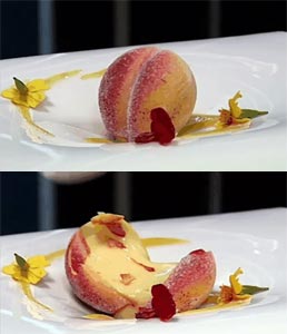 Isomalt Apricot filled with apricot foam