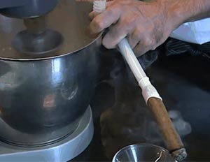 Making cigar smoke ice cream