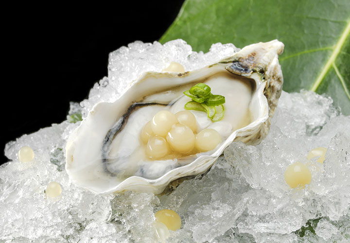 Oyster lemon lime caviar