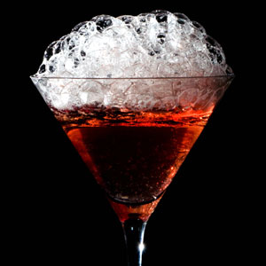 Molecular Mixology Cranberry Bubbles Cosmo