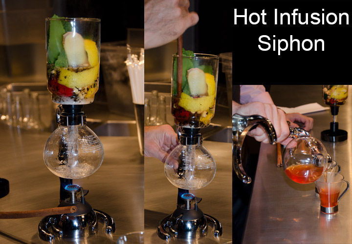 Raspberry Hot Infusion Siphon cocktail